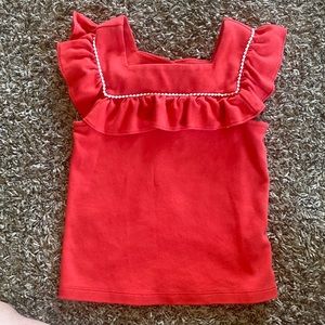 Janie and Jack girls size 6 square neck ruffle top